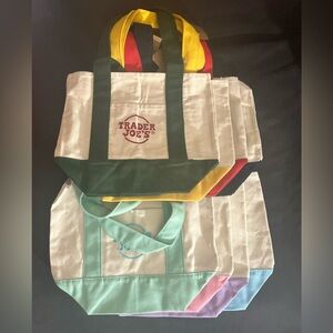 Trader Joe’s Mini Canvas Tote Bag Collector Set of 8 Colors – Limited NWT